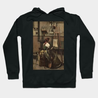 The Artist's Studio by Jean-Baptiste-Camille Corot Hoodie